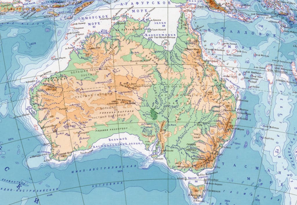 Австралия. Геологическое строение, рельеф, полезные ископаемые